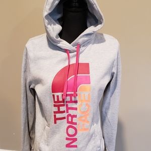 North Face Hoodie, Size Medium, Gray/Pink/Orange/Red